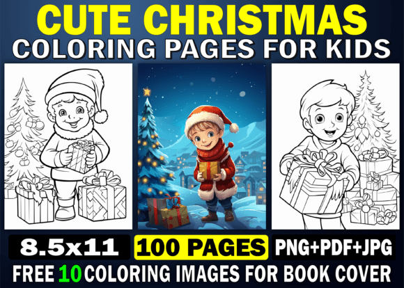 Cute Christmas Coloring Pages for KDP