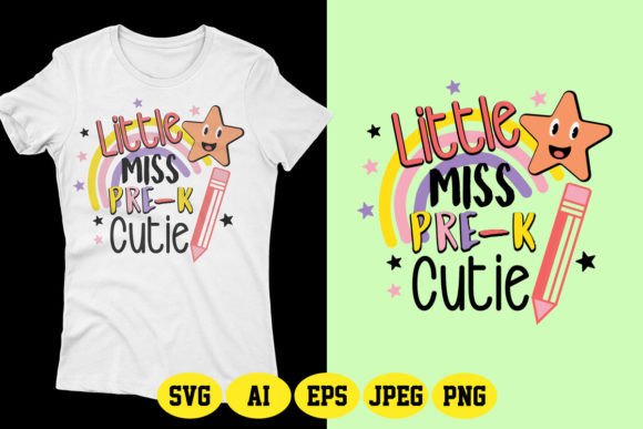 Little Miss Pre-K Cutie SVG T-Shirt