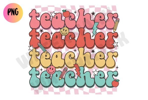 Teacher Retro Sublimation Teacher PNG